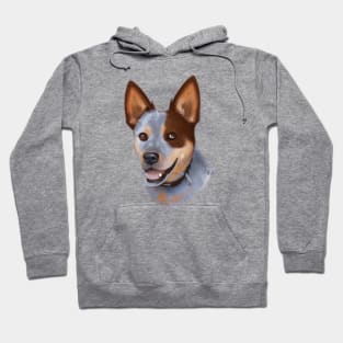 Cute Australian Cattle Dog Drawing Hoodie